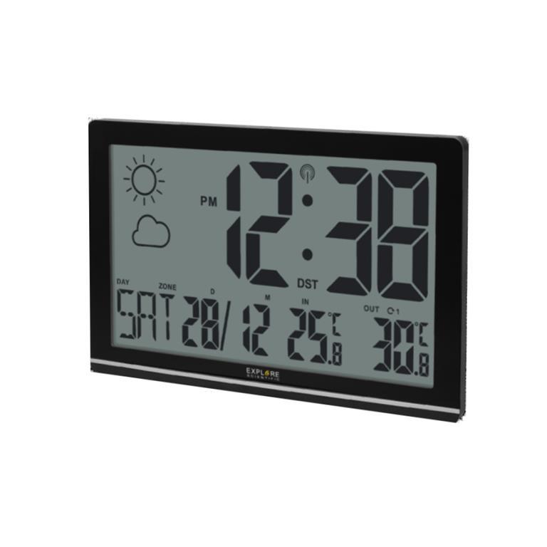 Orologio Da Parete Explore Scientific Jumbo Radio Controlled Con Stazione Metereologica ( RDC - 8001 )